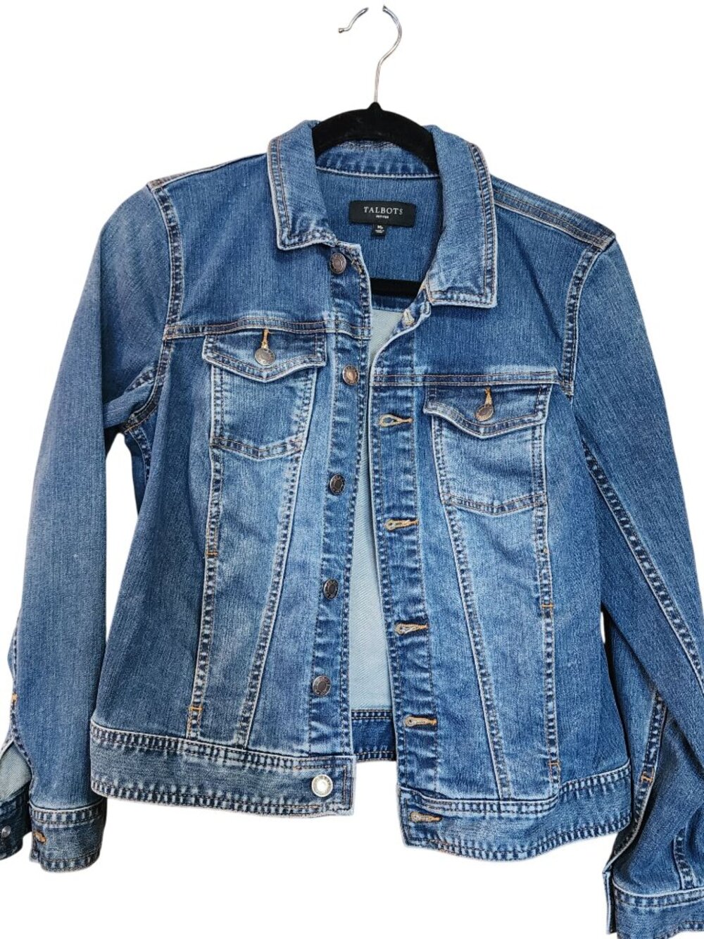 Talbots Denim Jean Trucker Jacket Womens Size MP